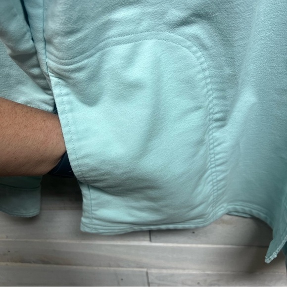 Orvis Denim Jacket Womens Large Aqua Blue Button Down‎ Pockets Collared - Picture 5 of 12